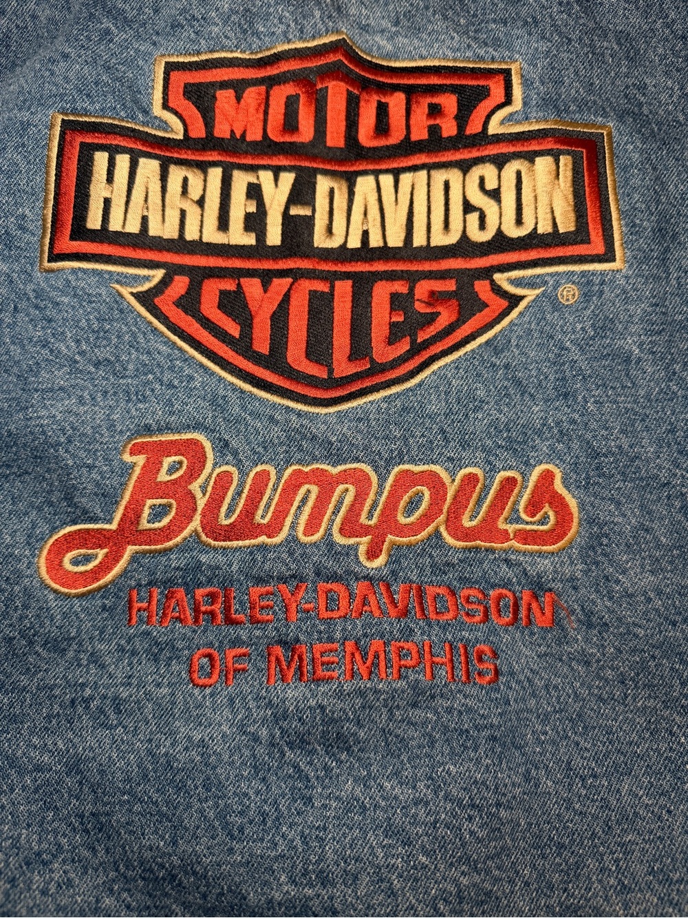 Limited Edition Vtg Harley-Davidson Men's Denim Jacket Leather Collar Size XL